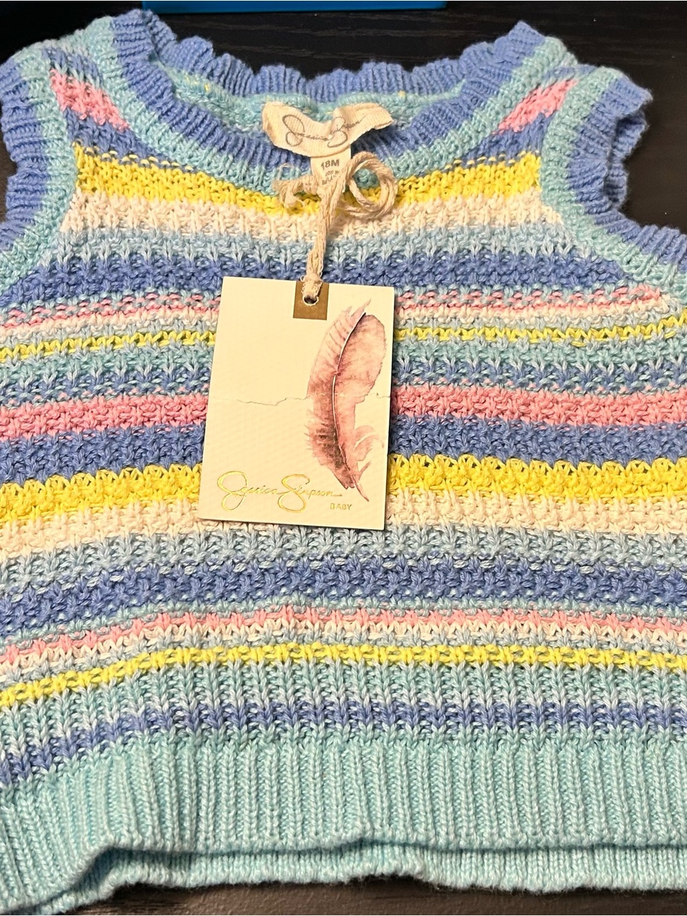 Jessica Simpson Pastel Stripe Knit Tank Top